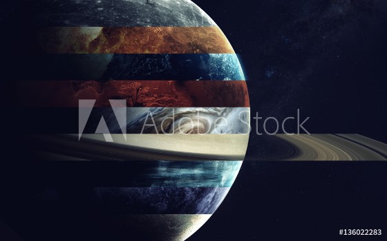 Picture of All solar system planets in one Modern minimalistic art Elements of this image furnished by NASA